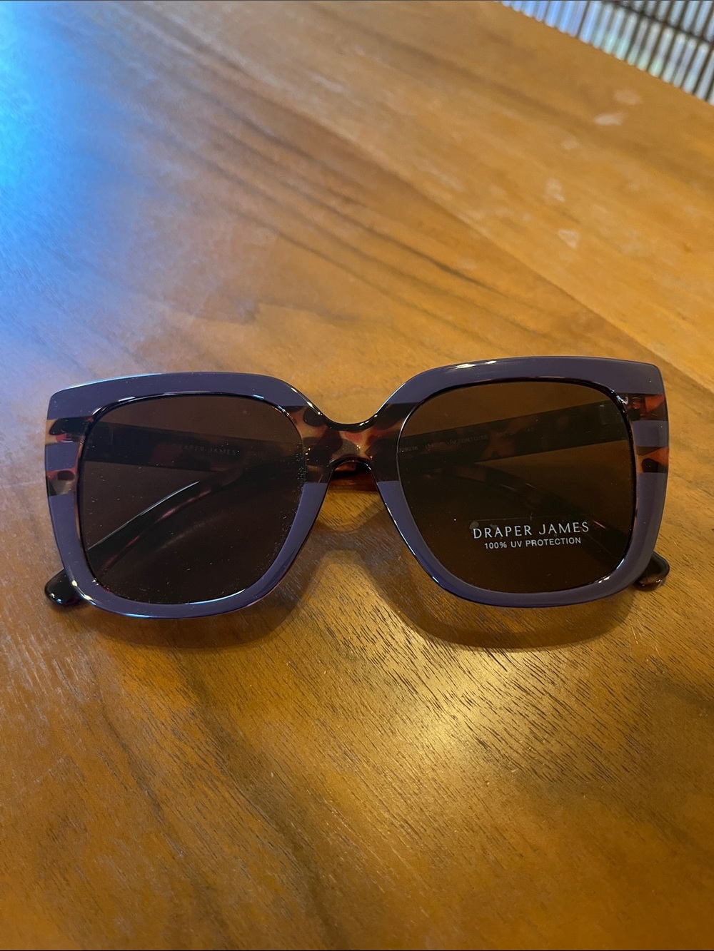 Draper James Plum and Tortoise Oversized Sunglasses